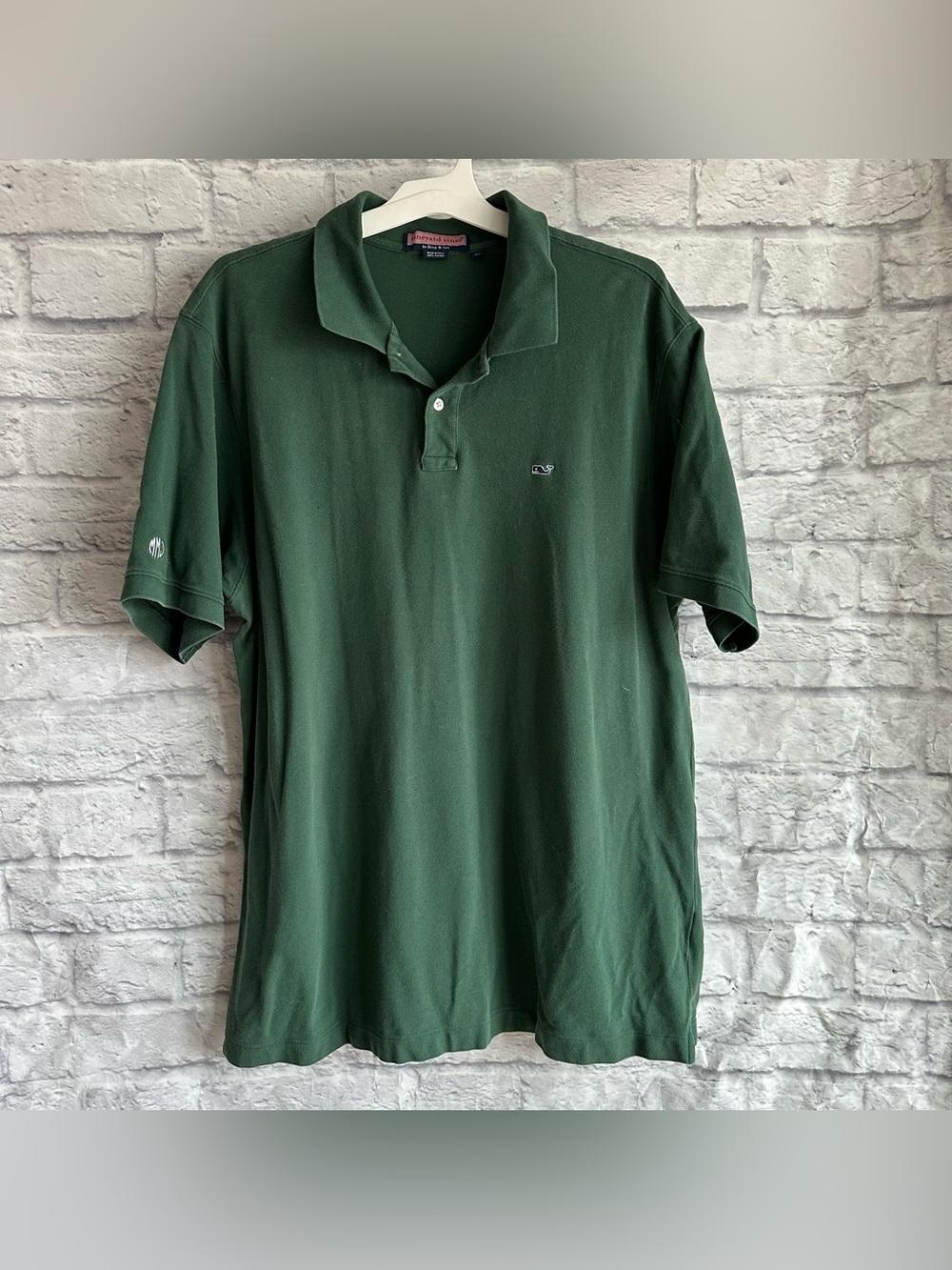 PREOWNED VINEYARD VINES GREEN SHORT SLEEVE MENS POLO SHIRT SIZE XL